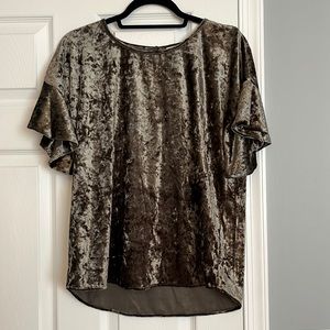Olive Green Velvet Top